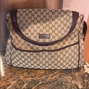 Gucci GG Patterned Beige and Brown Baby Bag